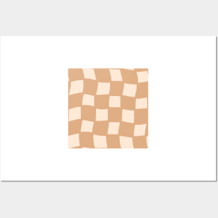 Abstract Checker Board - Warm Neutrals Posters and Art